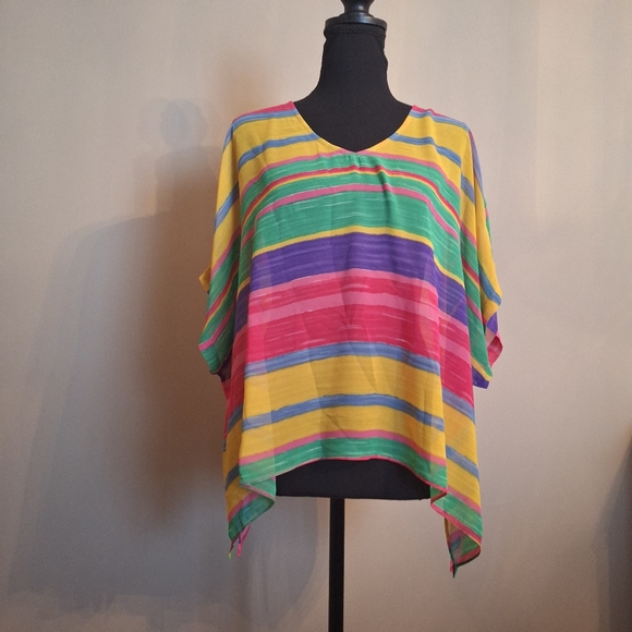 Show Me Your MuMu Tops - Show Me Your Mumu USA Colorful Striped Sheer Top Or Cover Up